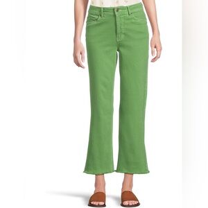 Toad&Co Balsam Cutoff Pants Women's 4 Green Wide Leg Cropped Organic Cotton